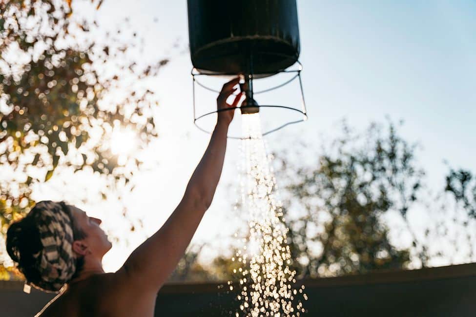 Simbavati Trails Camp - bucket shower